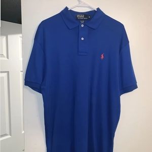 Polo Ralph Lauren Vintage Mens Blue Cotton Polo Shirt Size Medium
